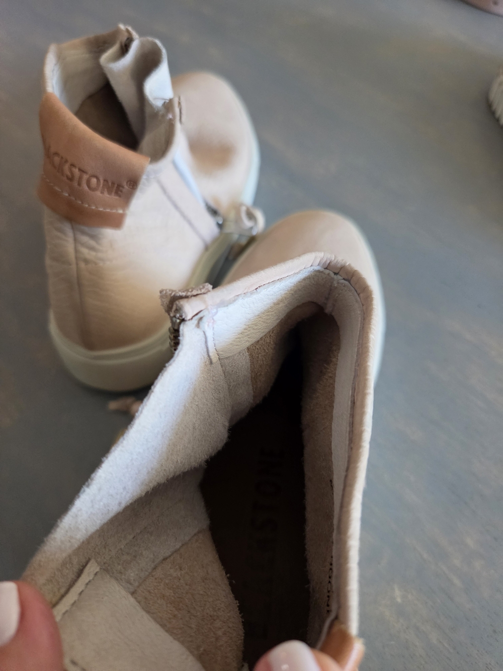 Blackstone Women’s Textured Slip-On Ankle Booties in Light Pink Cream - Picture 14 of 14